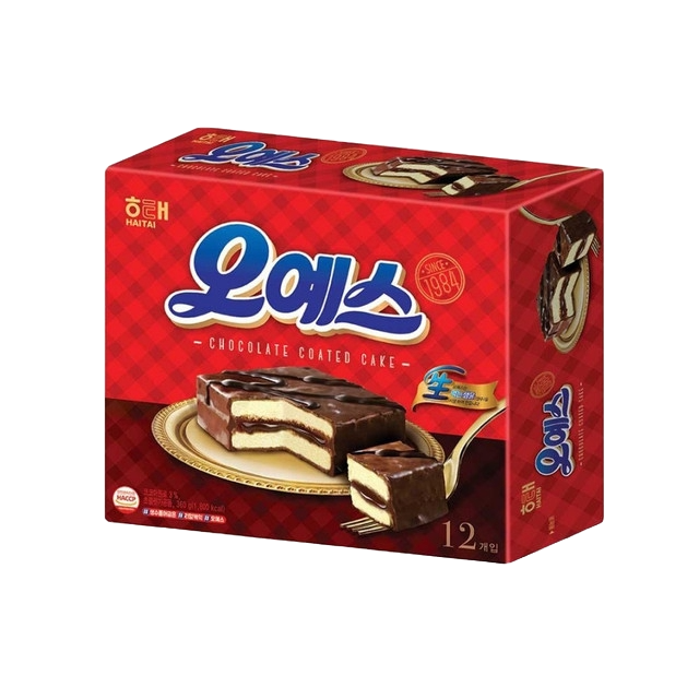 Pastel cubierto de chocolate Haitai Oh Yes! (12 unidades) 🍫🍰