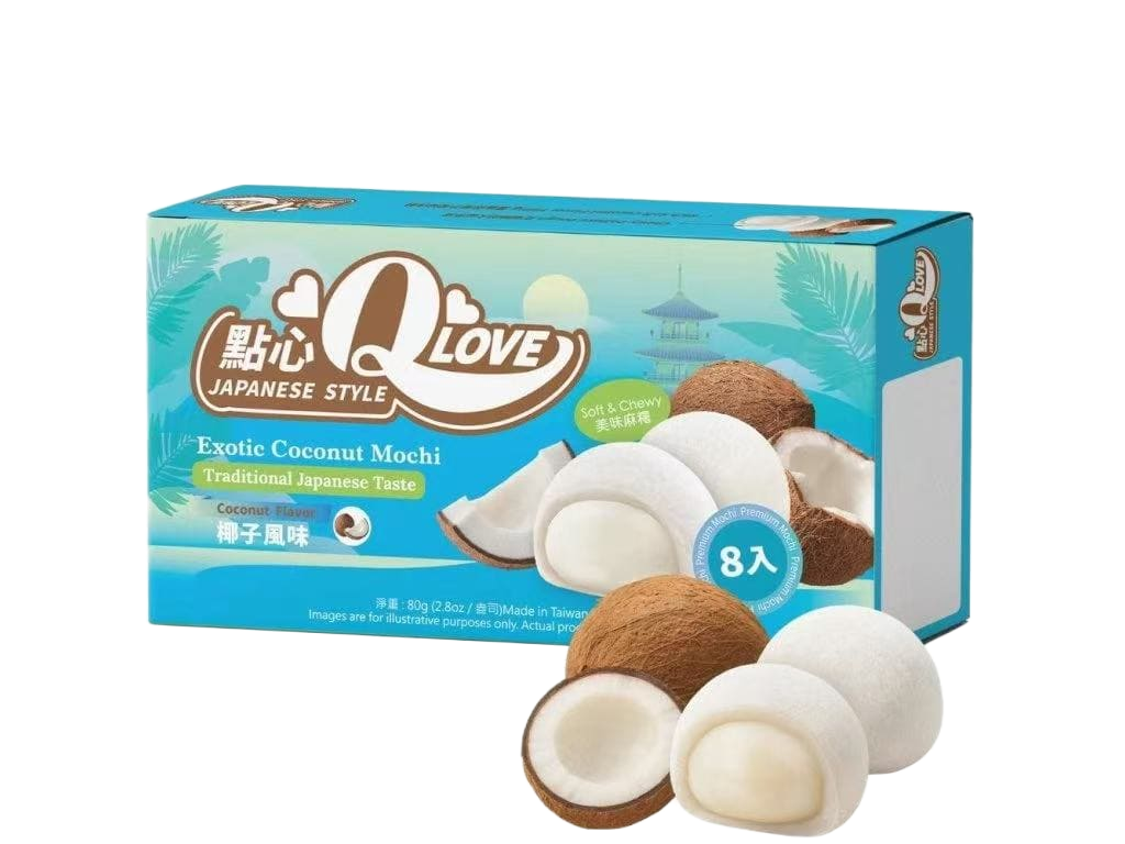 🥥🤍 Q LOVE Mochi Japonés 80G – Coco Exótico 🤍🥥