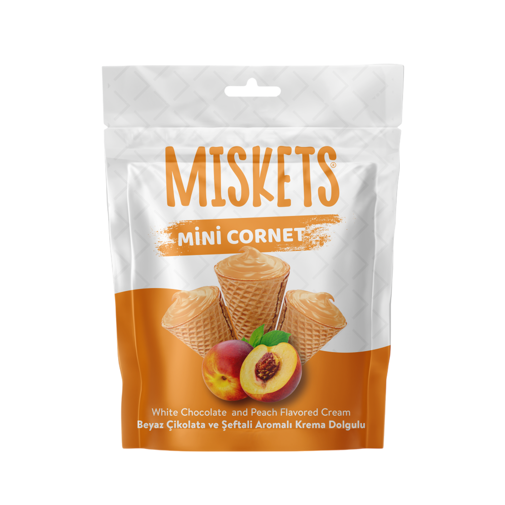 TR Miskets Cornet WhiteChoco Peach Fl 50g