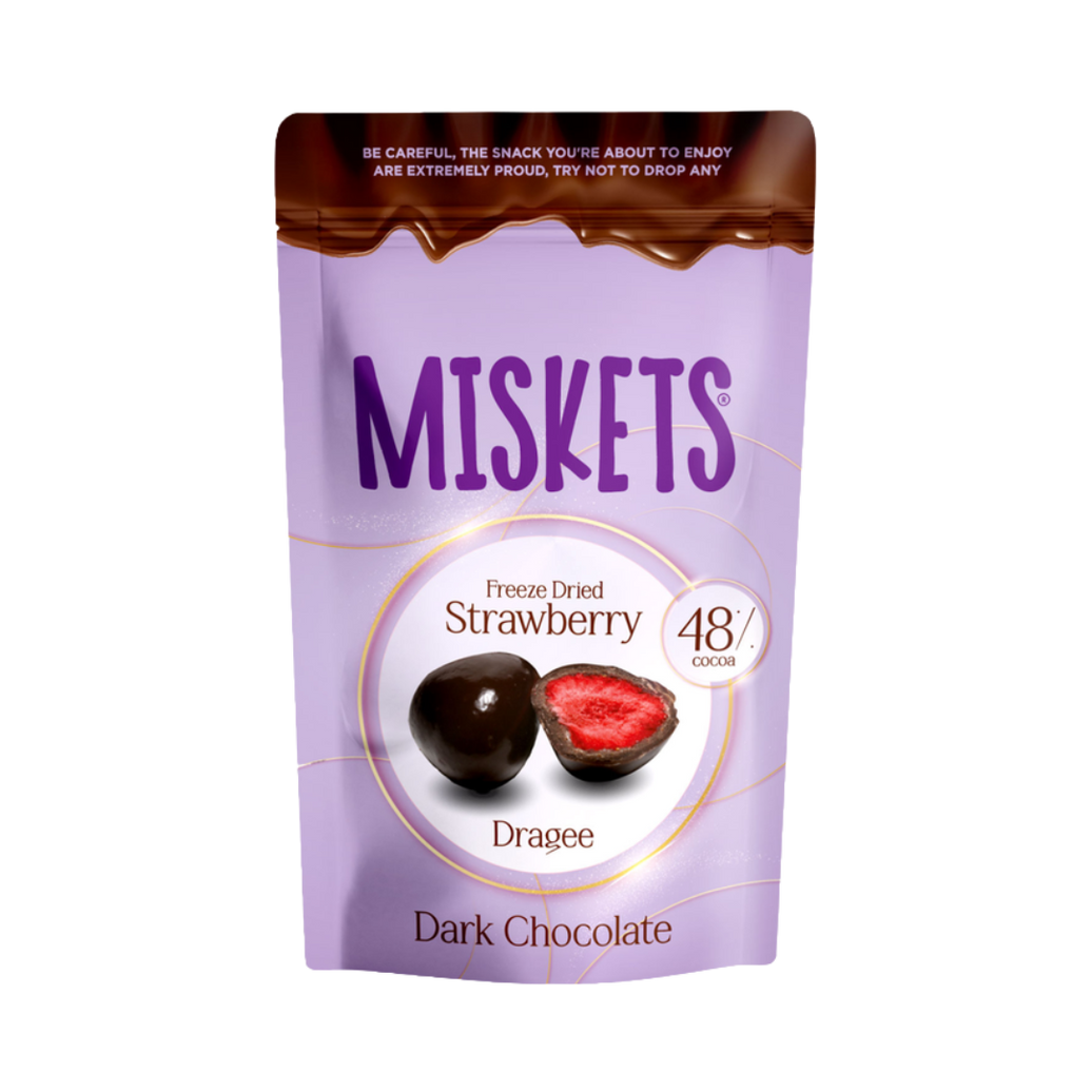 Miskets Freeze Dried Strawberry Dragee Dar Chocolate 80g