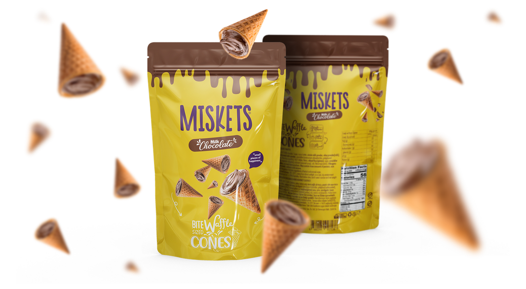 Miskets Milk Chocolate Bite Waffle Sized Cones 70g