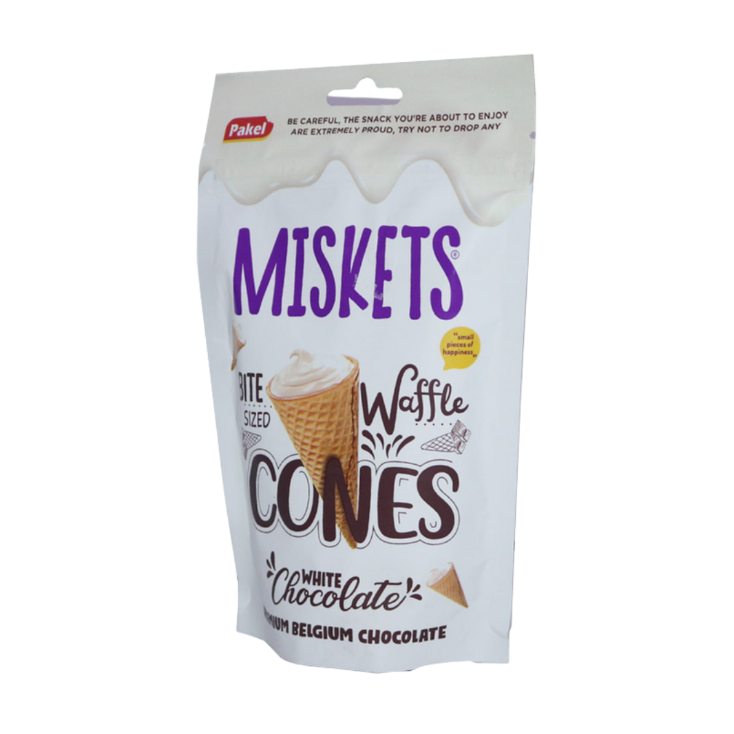 Miskets White Chocolate Bite Waffle Sized Cones 70g