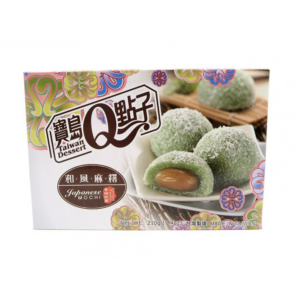 Tw Q He Fong Coconut Pandan Mochi 210G