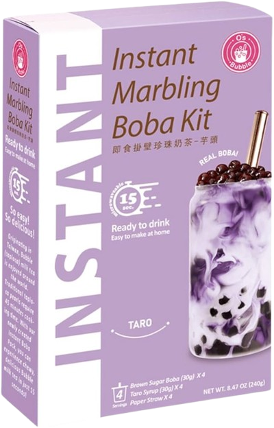 🧋Bubble Tea Set Sabor Taro con Perlas de Tapioca 240g (4x60g (30g+30g))