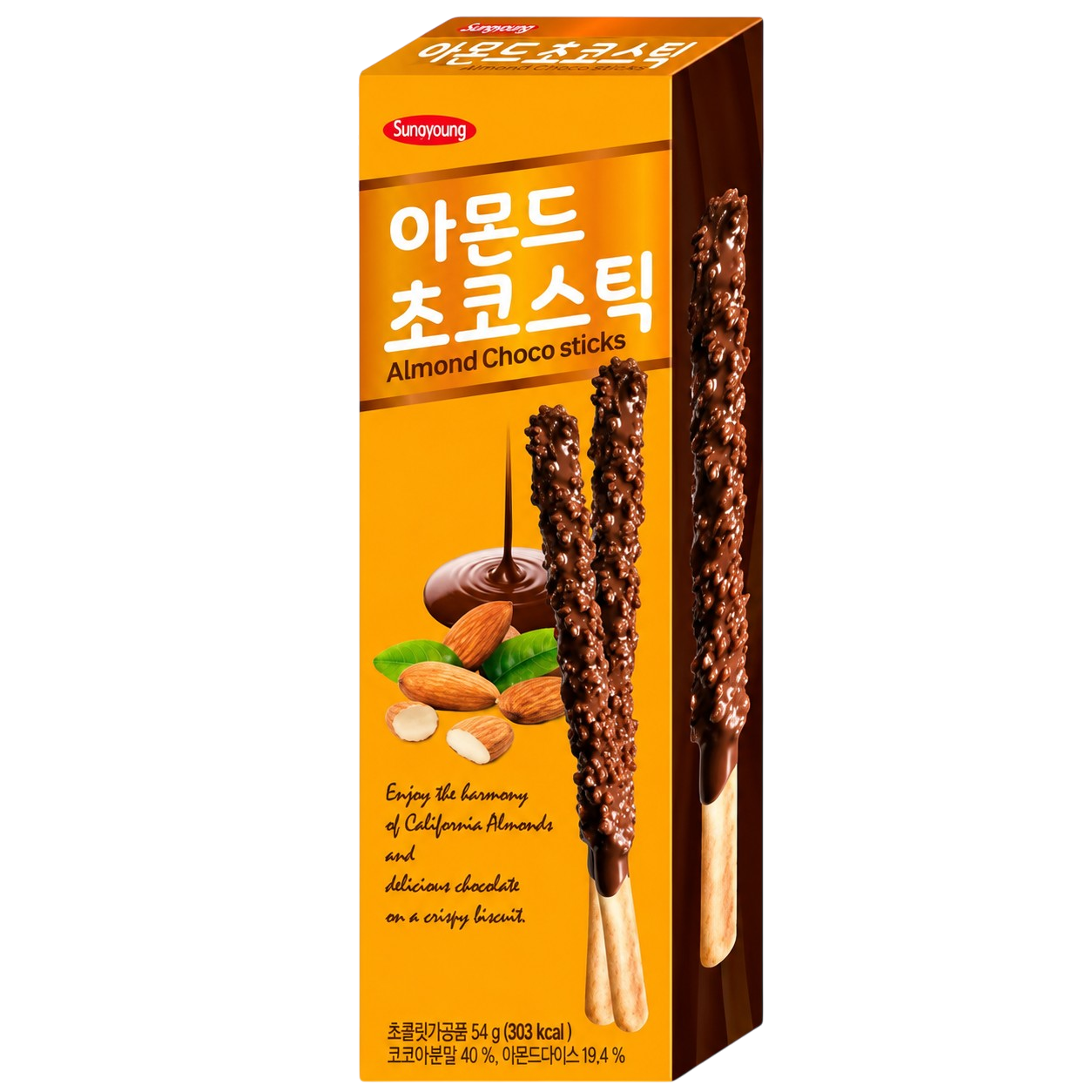 Sunyoung Palitos de Galleta con Chocolate y Almendras 54g