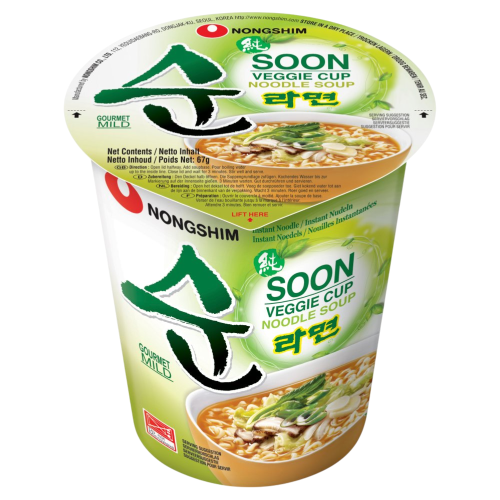Nongshim Soon Veggie Cup – Ramen Vegetal (Vaso) 67g