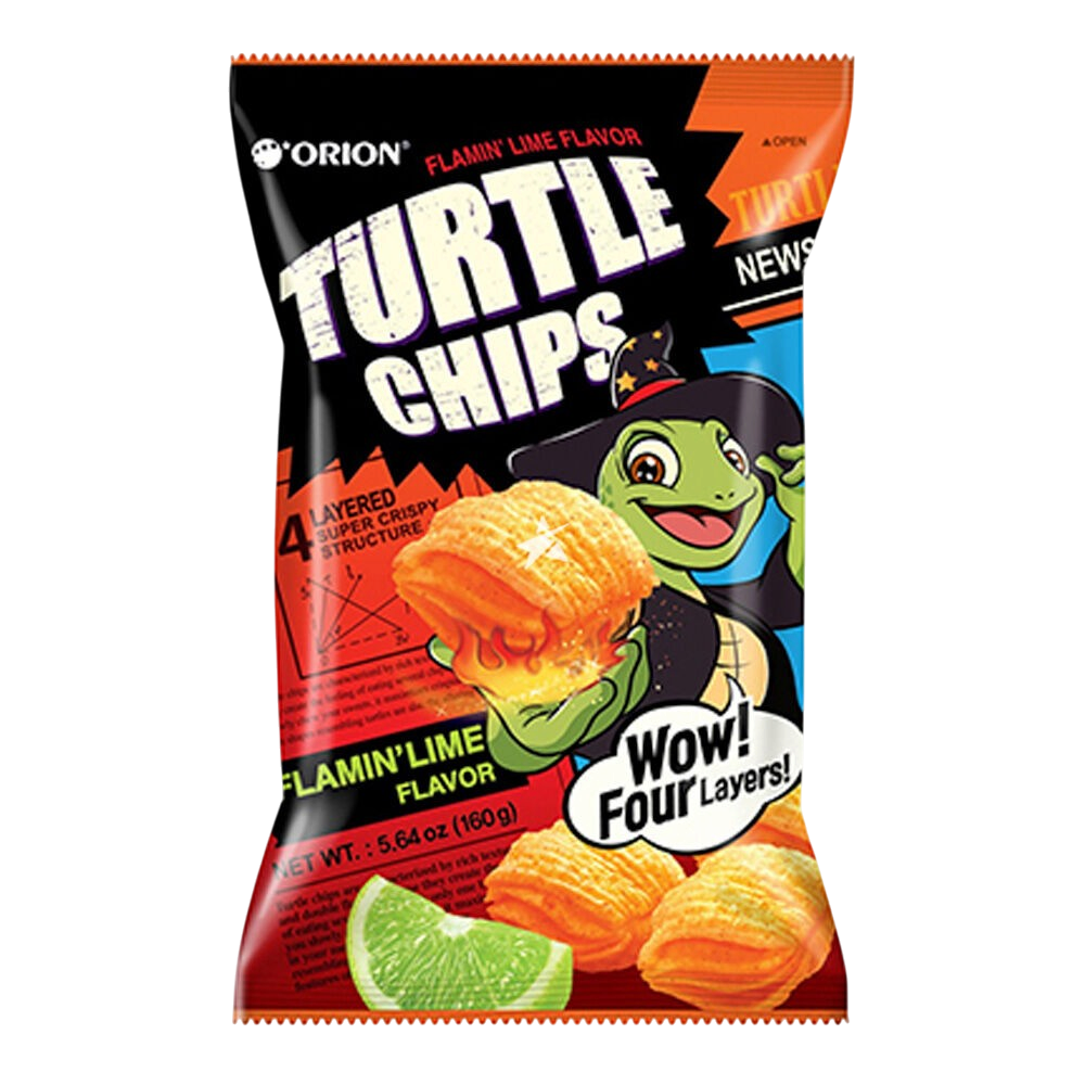 Orion Turtle Chips sabor limón flameado 160g