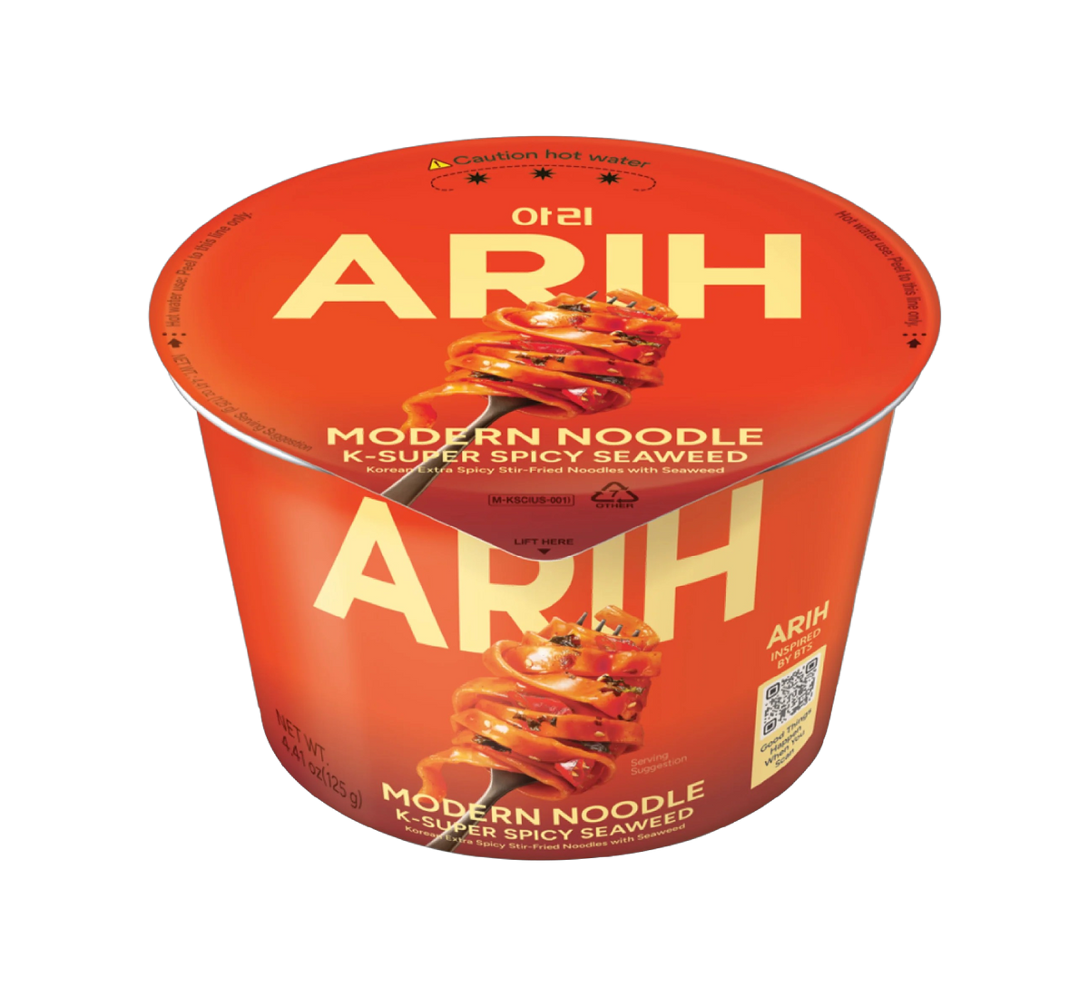 ARIH – Fideos salteados sabor ahumado con algas y un toque picante 125g