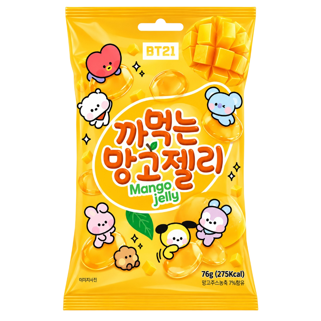 BT21 Mango Jelly – Gominola sabor mango🥭76g