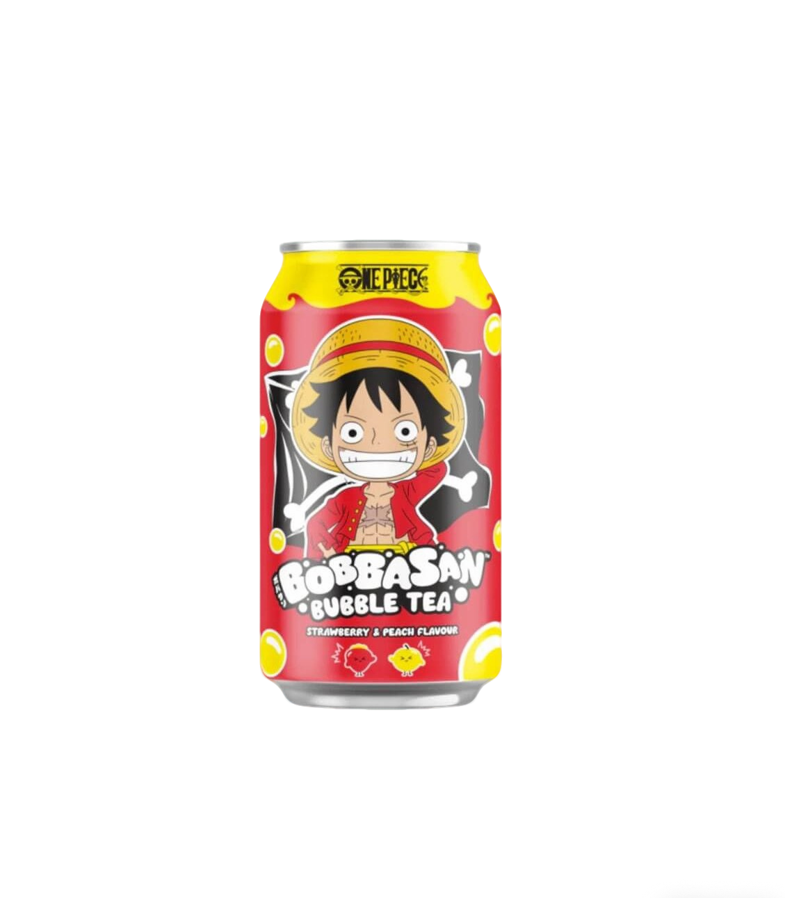 ULTRA POP One Piece Bebida Bubble Tea Sabor Fresa y Melocotón 320ml