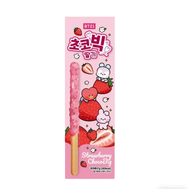 BT21 Palitos de Galleta sabor chocolate y fresa 🍓 57g