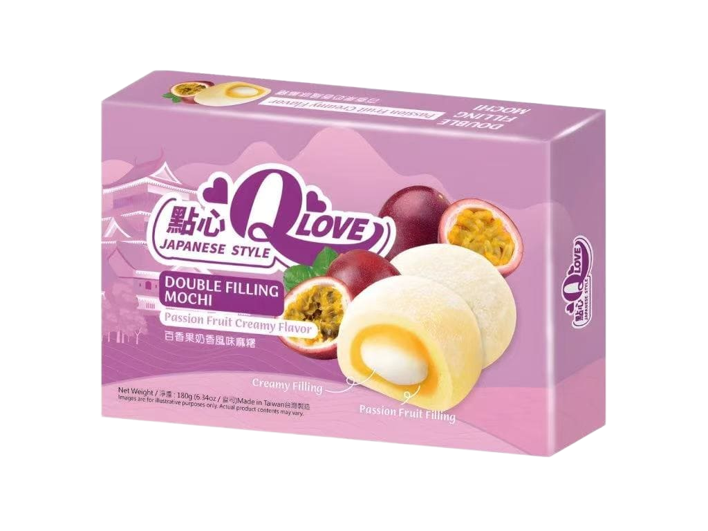 💜🥭 Q LOVE Mochi Japonés 180G – Maracuyá Doble Relleno 🥭💜