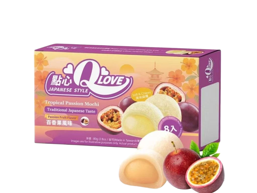 💜🥭 Q LOVE Mochi Japonés 80G– Maracuyá (Passion Fruit) 🥭💜
