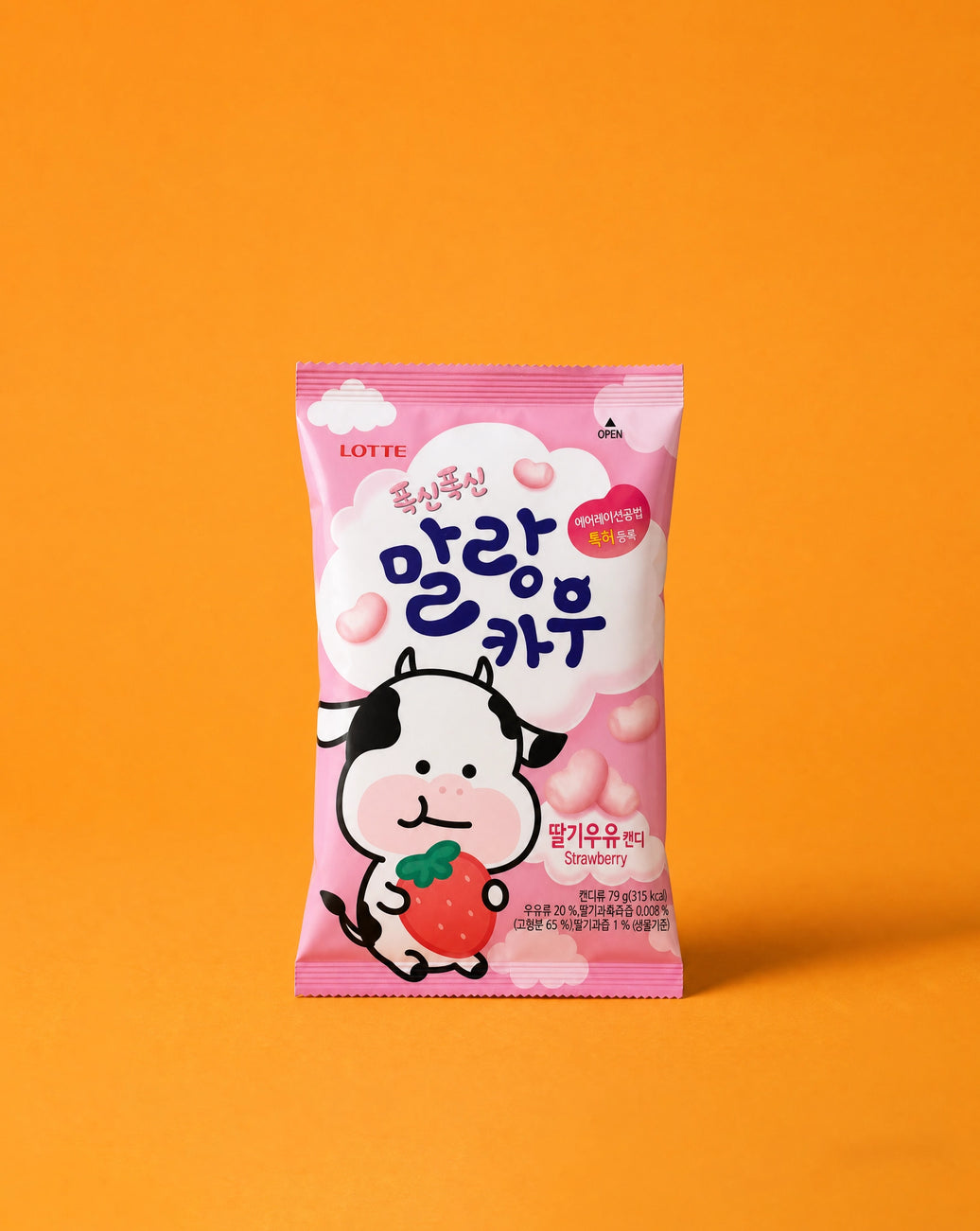 Lotte Malang Cow Strawberry (Snack sabor fresa)