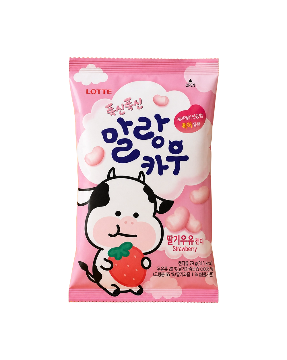 Lotte Malang Cow Strawberry (Snack sabor fresa)