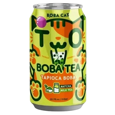 TW BobaCat Boba Tea Matcha Flavor 315ml
