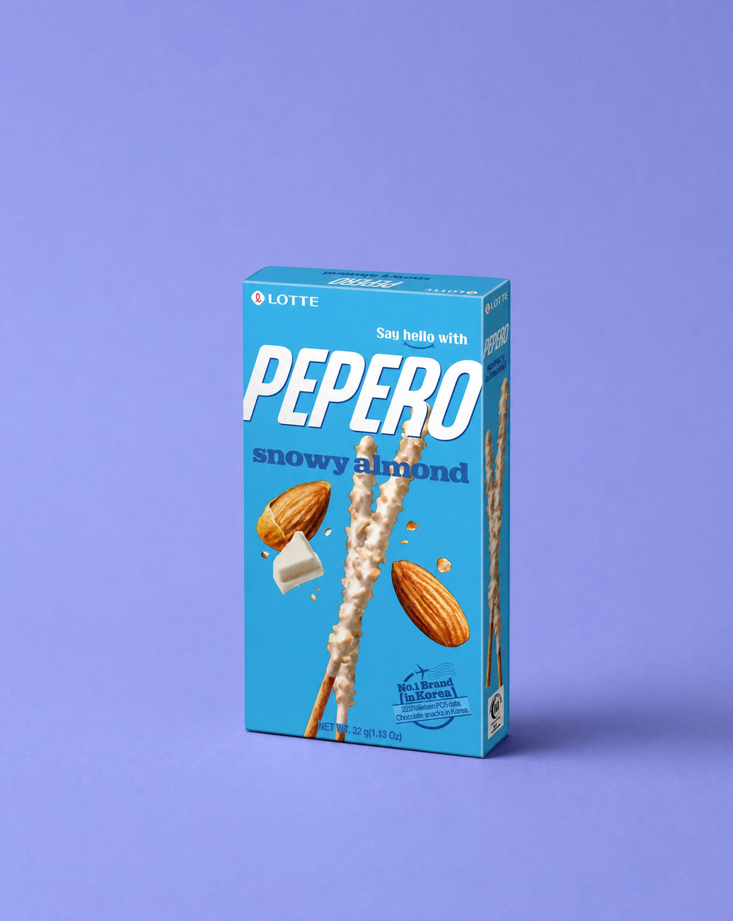 Pepero Snowy Almond (Palitos con chocolate blanco y almendra)