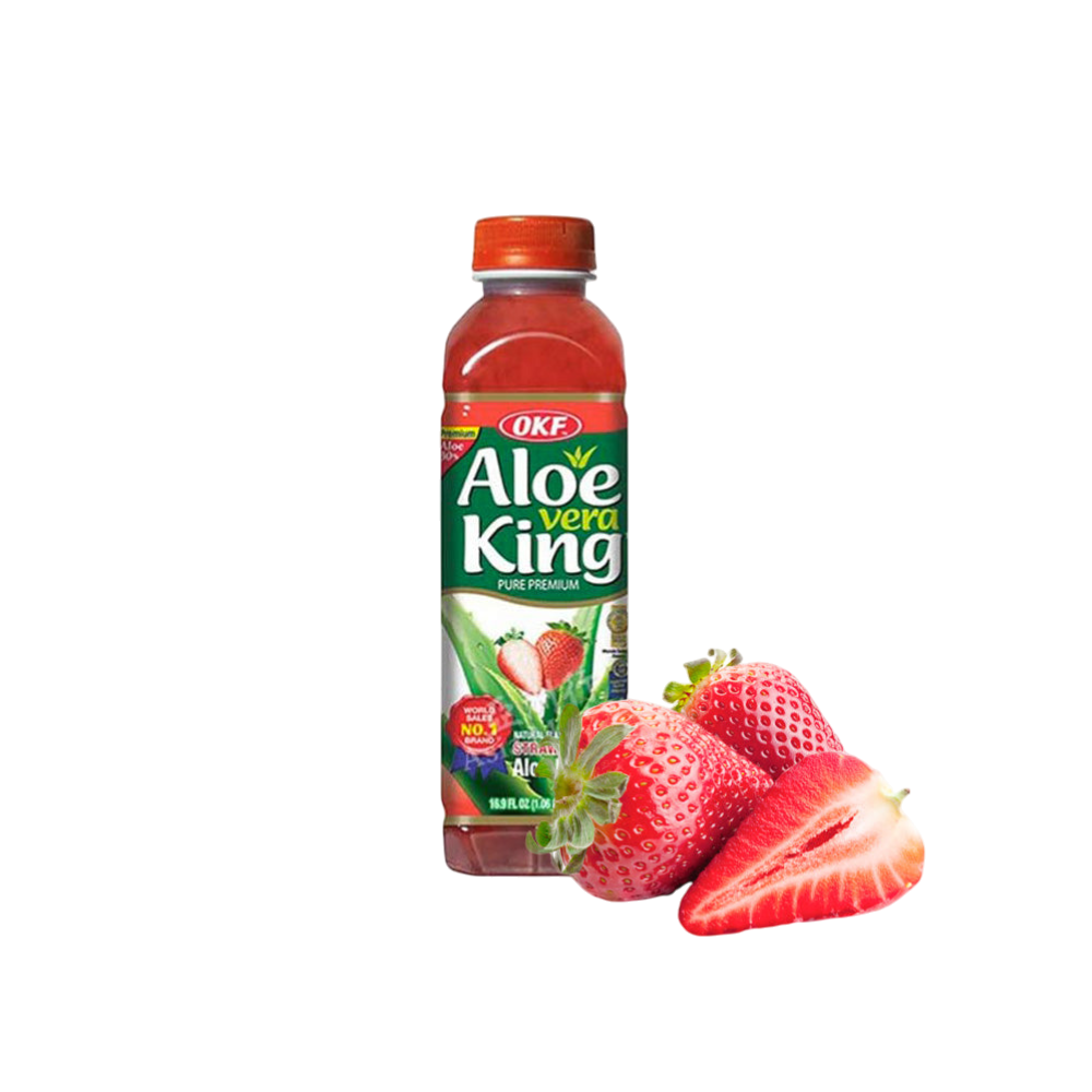 OKF Bebida de Aloe Vera King Sabor Fresa 500ml