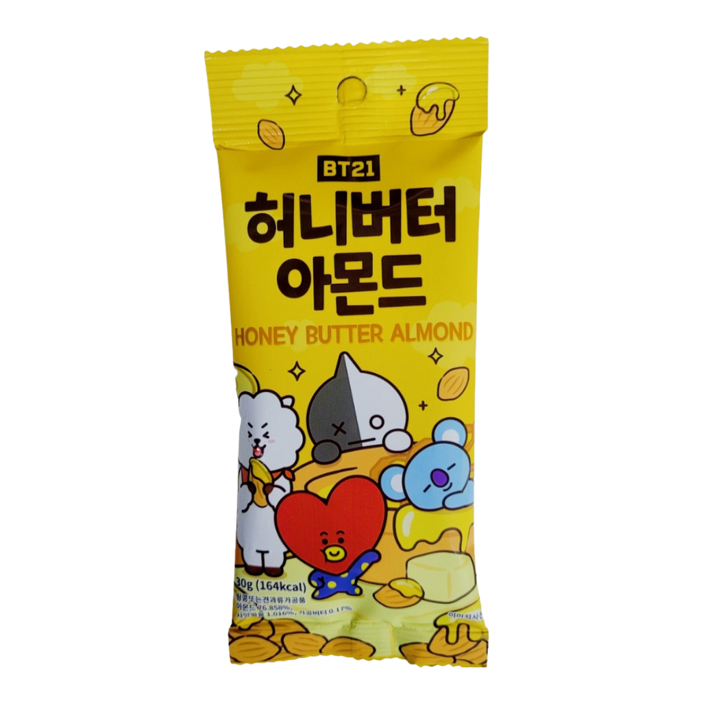 BT21 Honey Butter Almond – Almendras Sabor Miel y Mantequilla 30g