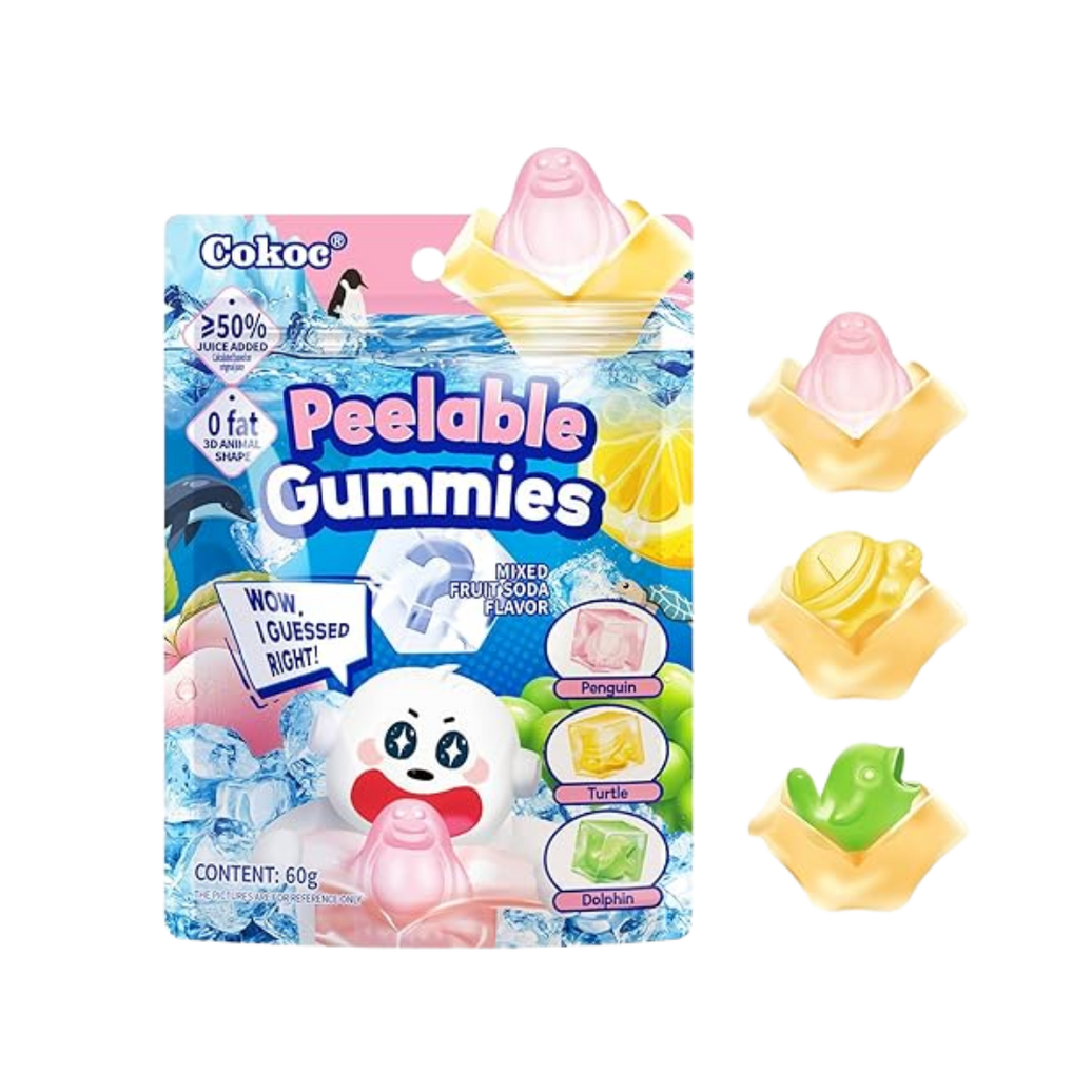 Cokoc Peelable Gummies Mixed Fruit Soda Flavor 60g