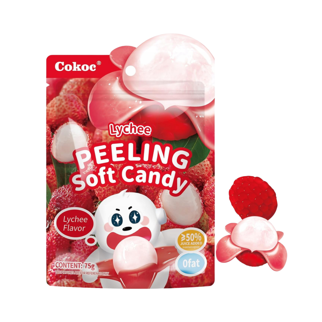 Cokoc Peeling Soft Candy Lychee Flavor 75g