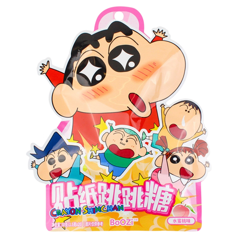 Crayon Shin Chan Peta Zetas Sabor Melocotón 30g