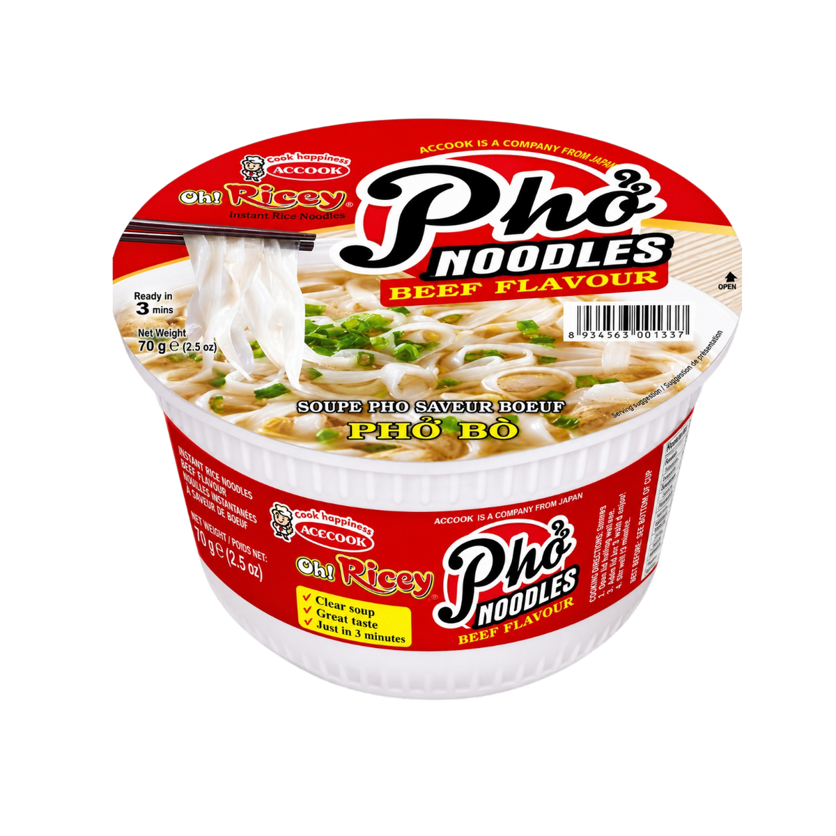 Oh! Ricey Pho Sabor Ternera 71g