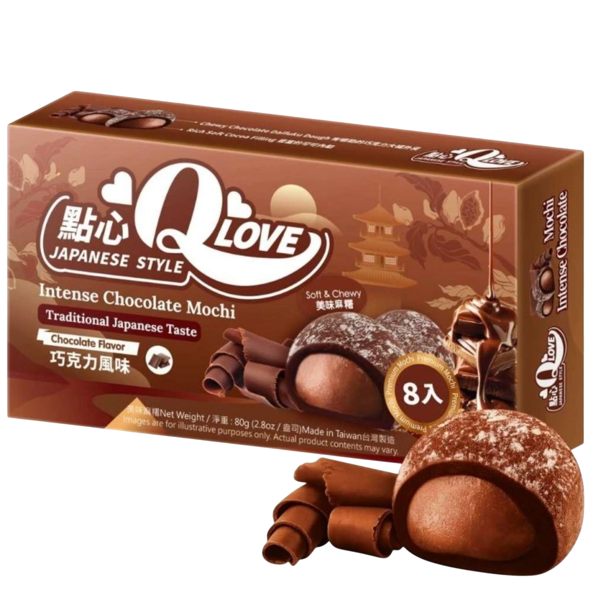 Mini mochi sabor Chocolate 80g QLOVE