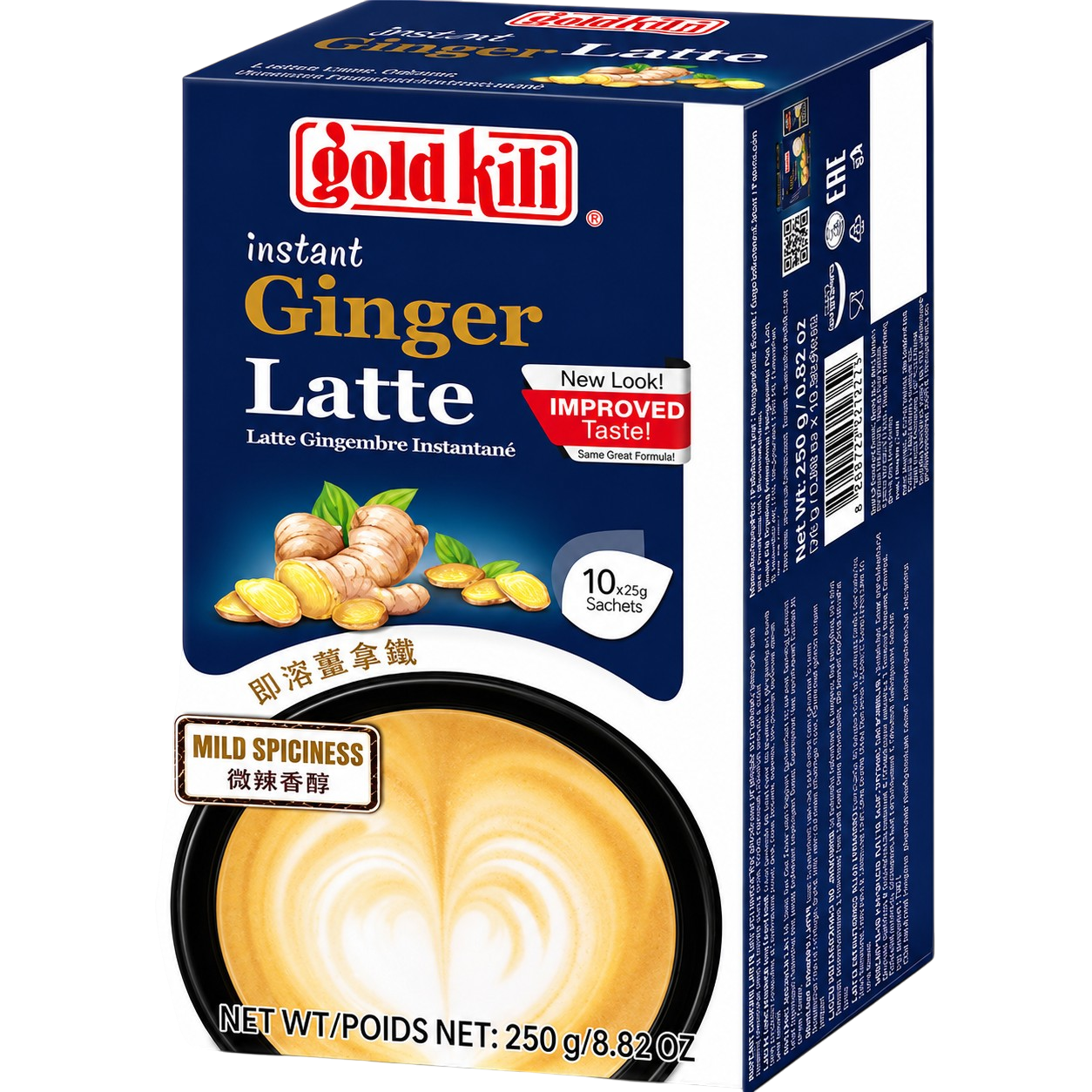 Gold Kili Latte Instantáneo de Jengibre – 10 Sobres (250 g)