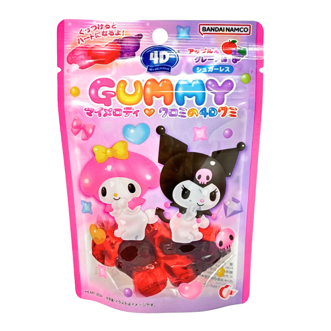 Gomitas 4D GUMMY My Melody & KuromI – sabor Manzana & Uva, sin azúcar 60g