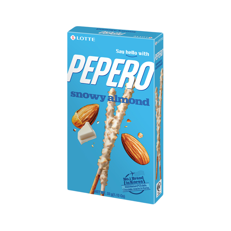 Pepero Snowy Almond (Palitos con chocolate blanco y almendra)