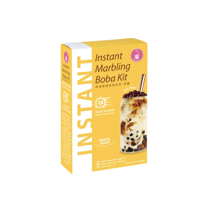 🧋Bubble Tea Set Sabor Azúcar Moreno con Perlas de Tapioca 240g (4x60g (30g+30g))