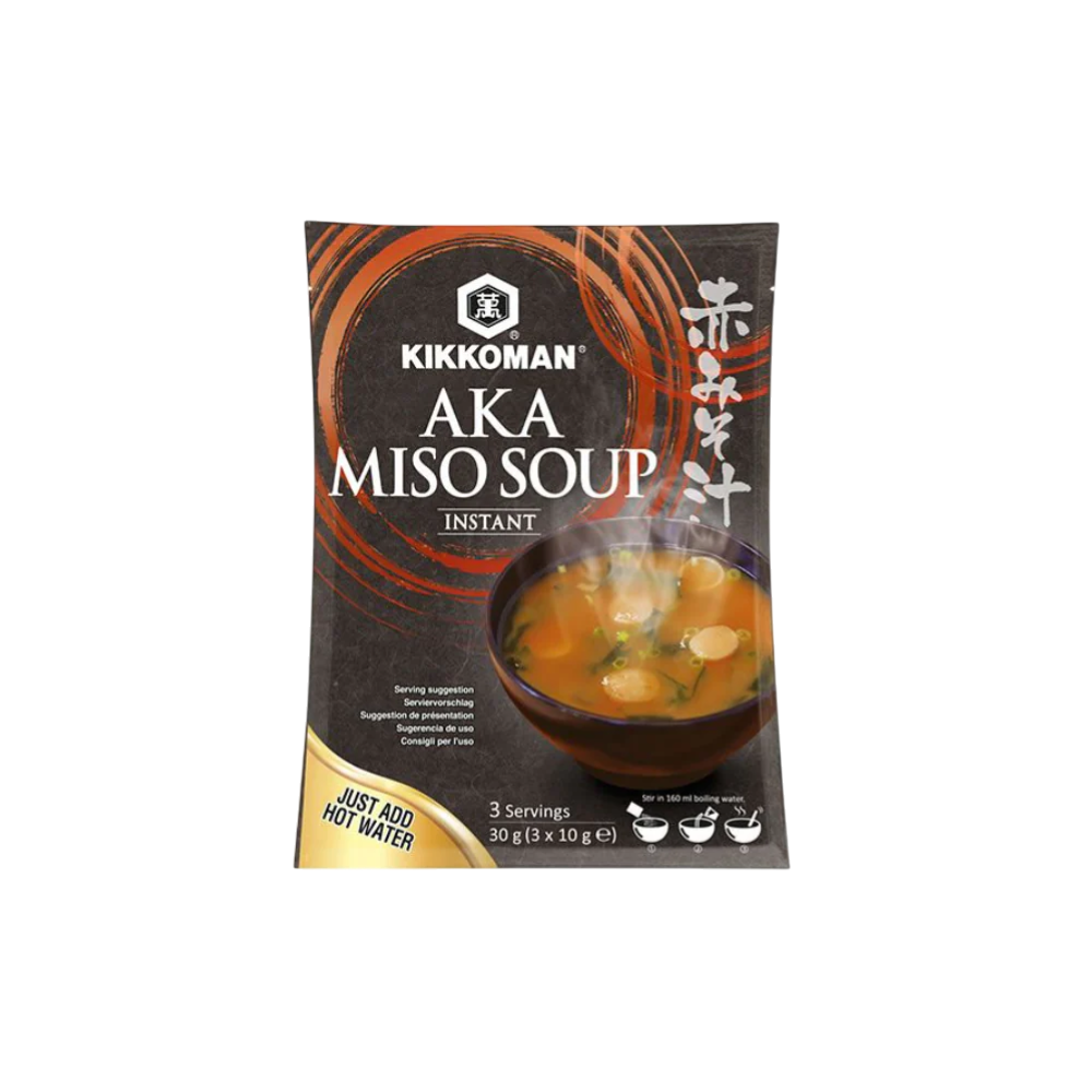 Kikkoman Aka Miso Soup (Sopa de Miso Roja Instantánea, 30 g – 3 porciones)