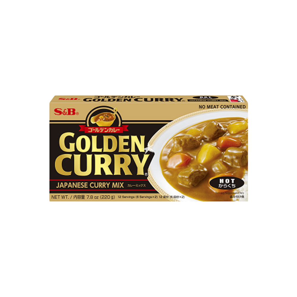 S&B Golden Curry (Mezcla para Curry Japonés, Hot, 220 g – aprox. 12 porciones)