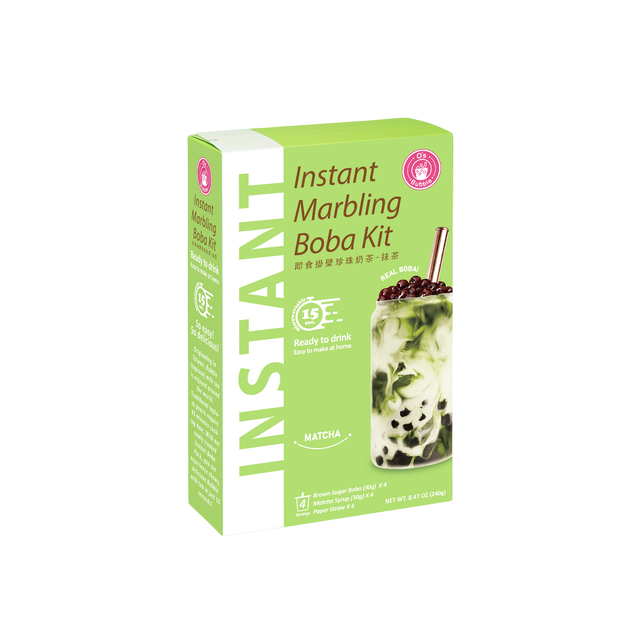 🧋Bubble Tea Set Sabor Té Matcha con Perlas de Tapioca 240g (4x60g (30g+30g))