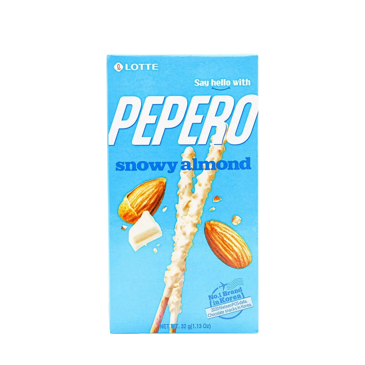 Pepero Snowy Almond (Palitos con chocolate blanco y almendra)