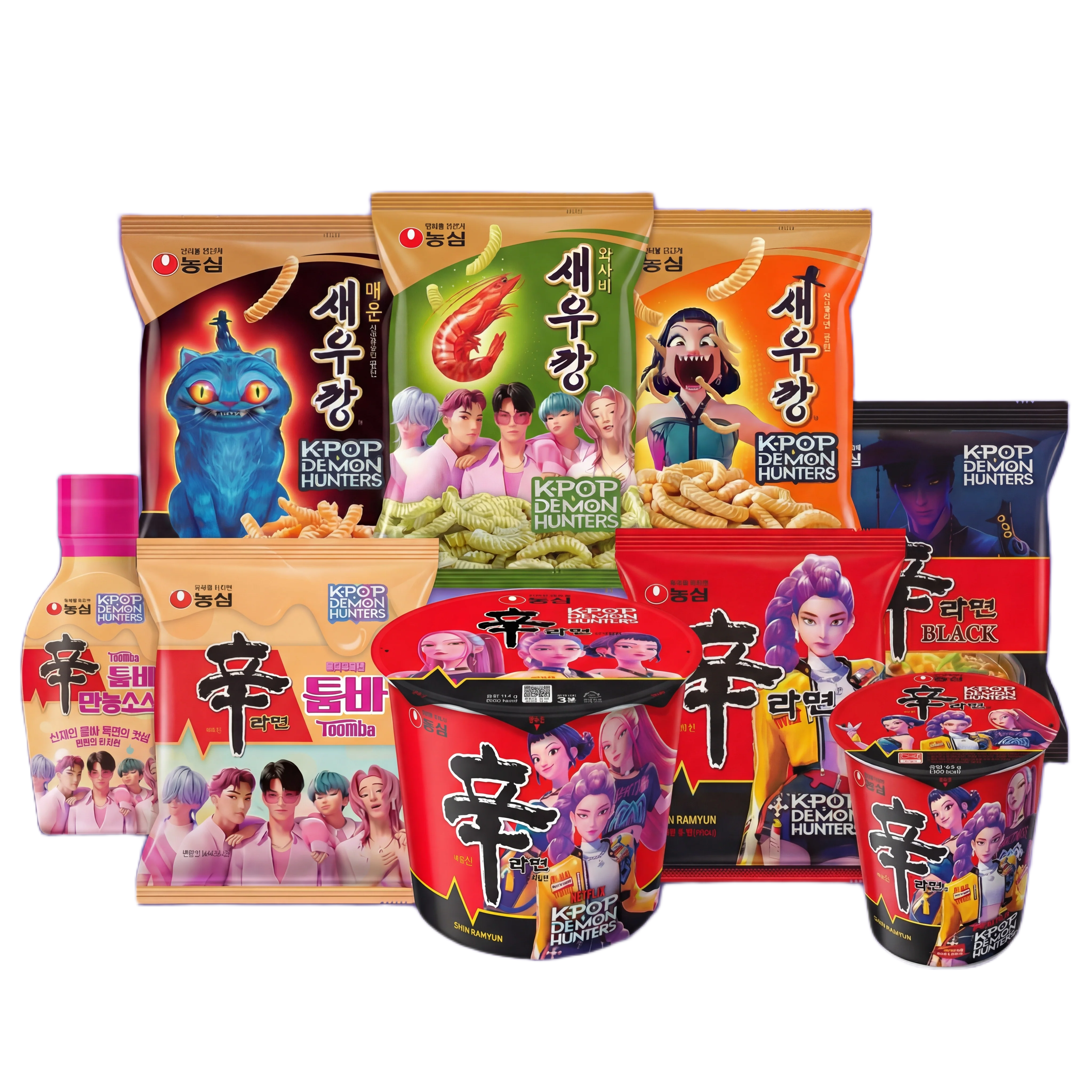 Pack Edición Limitada: Nongshim x K-Pop Demon Hunters (9 Productos)