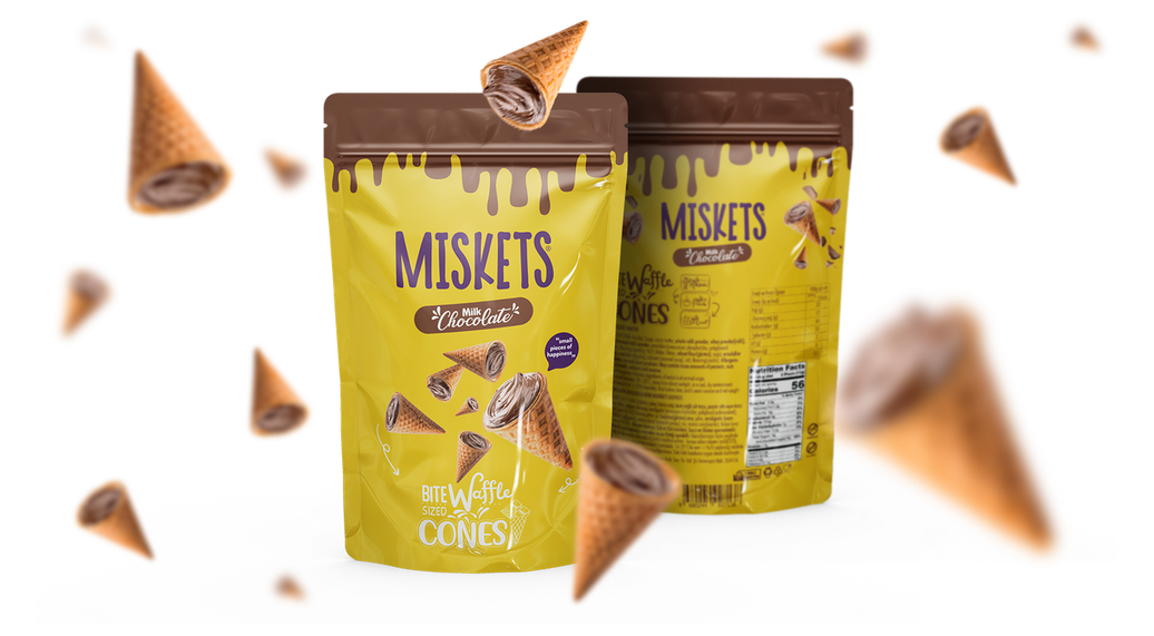 Miskets Milk Chocolate Bite Waffle Sized Cones 70g