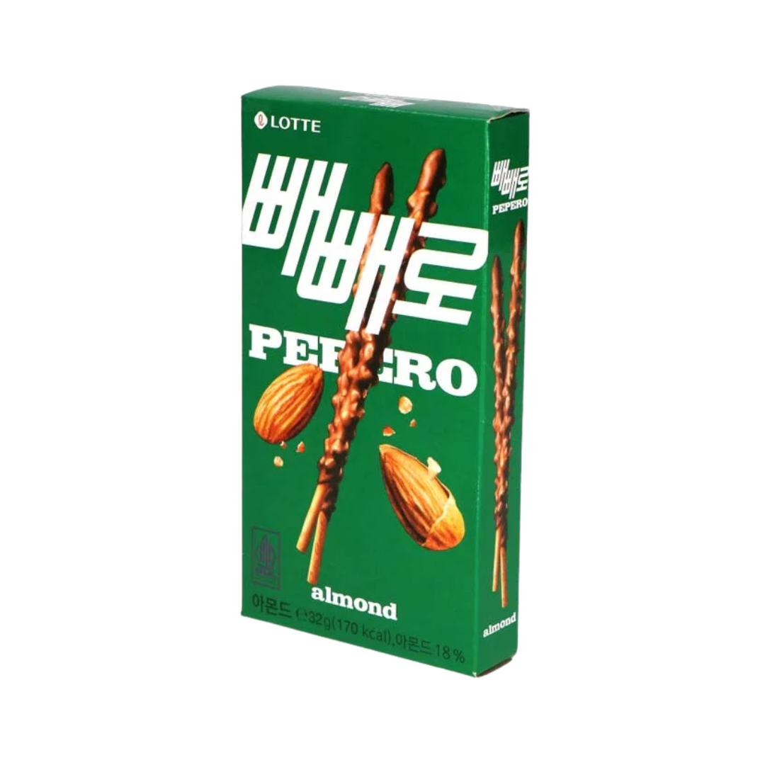 💚 Pepero Almond – Chocolate con Almendras Crujientes 32g💚