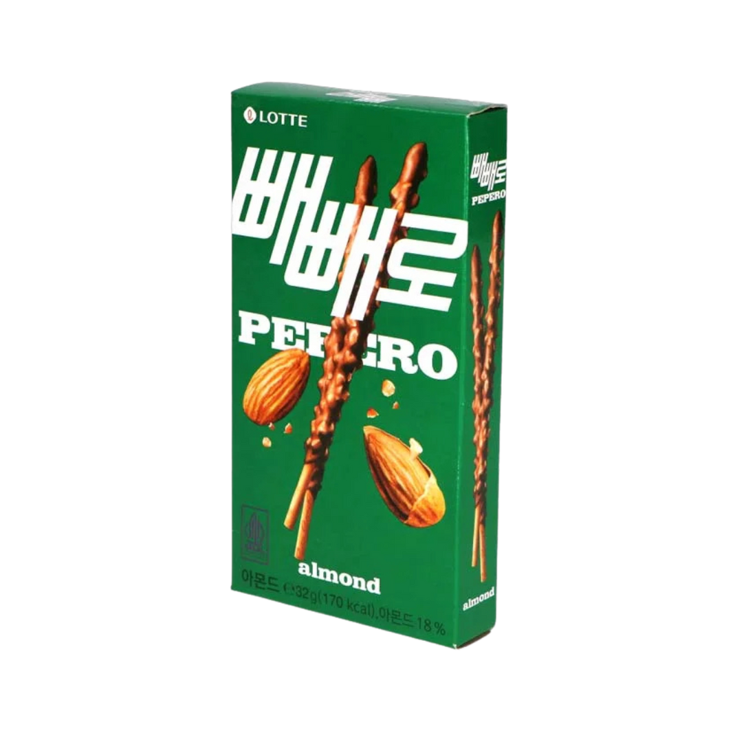 💚 Pepero Almond – Chocolate con Almendras Crujientes 32g💚