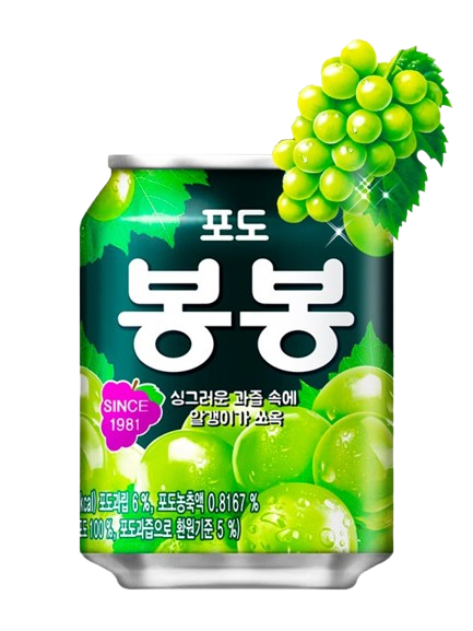 🥤🍇 Bebida Coreana BongBong de Uva con Pulpa – 238 ml