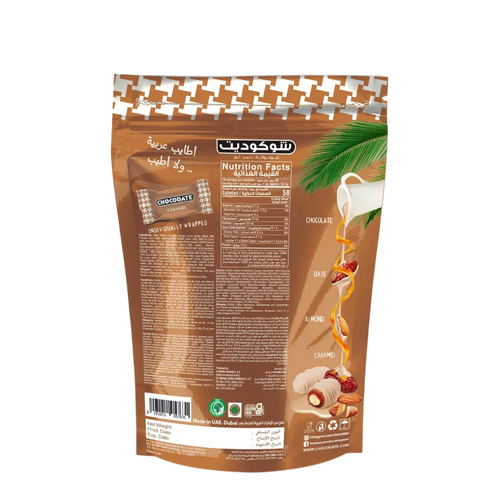 CHOCODATE Dátil Relleno de Almendra Recubierto con Chocolate Sabor Caramelo 90g