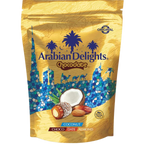 ARABIAN DELIGTHS CHOCODATE Dátil Relleno de Almendras Cubiertos de Chocolate con Leche y Coco Rallado 90g