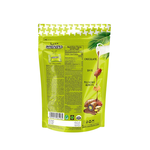 CHOCODATE Dátil Relleno de Pistacho Kunafa Recubierto con Chocolate 90g