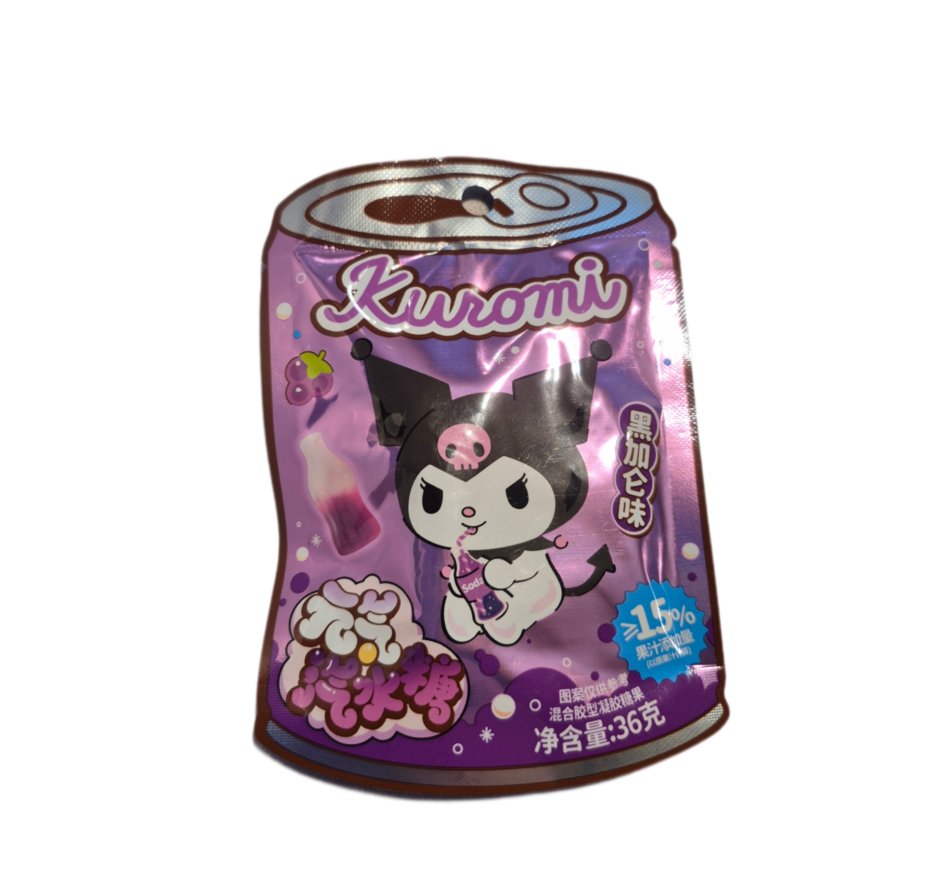 QUANJI Kuromi Gominola sabor Grosella Negra 36g