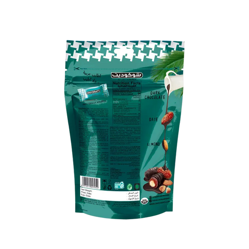 CHOCODATE Dátil Relleno de Almendra Recubierto con Chocolate Negro Sin Azúcar 90g