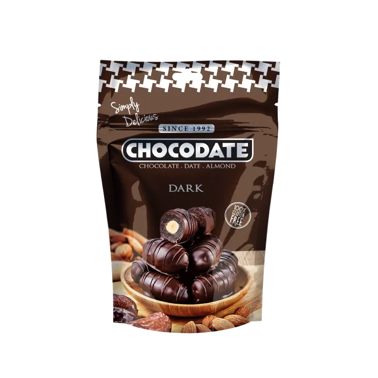 CHOCODATE Dátil Relleno de Almendra Recubierto con Chocolate Negro 90g